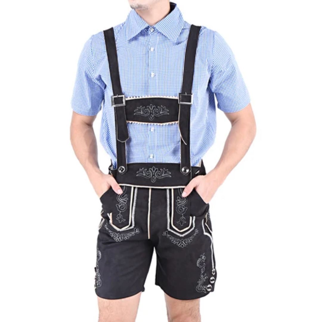 Traditionelles Herren-Trachtenkostüm mit kurzer Lederhose – ideal fürs Oktoberfest