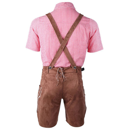 Traditionelles Herren-Lederhosen-Outfit mit Hosenträgern – ideal fürs Oktoberfest