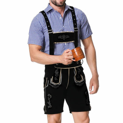 Traditionelles Herren-Lederhosen-Outfit mit Hosenträgern – ideal fürs Oktoberfest