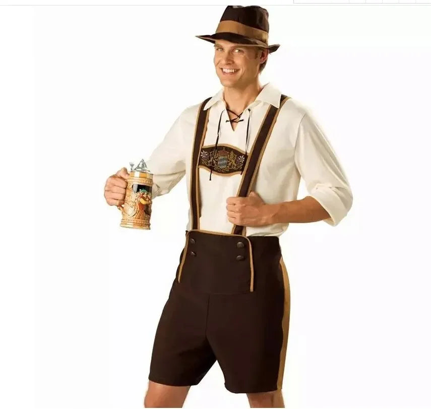 Bayerisches Herren-Kostüm mit Lederhose für das Oktoberfest