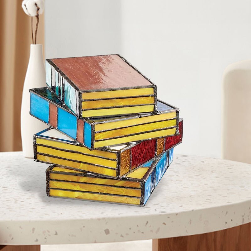 GlassNovel - Buntglas Bücher Lampe