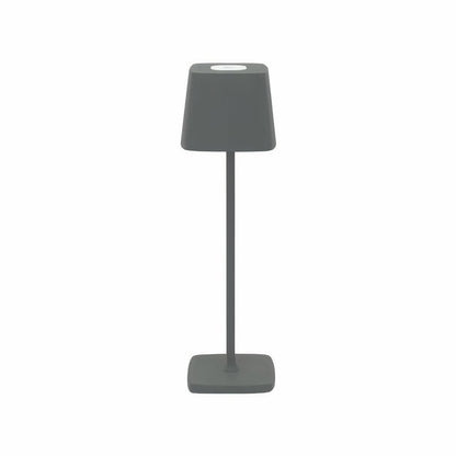 Kabellose LED-Tischlampe mit eckigem Schirm und Touch-Dimmer