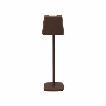 Kabellose LED-Tischlampe mit eckigem Schirm und Touch-Dimmer