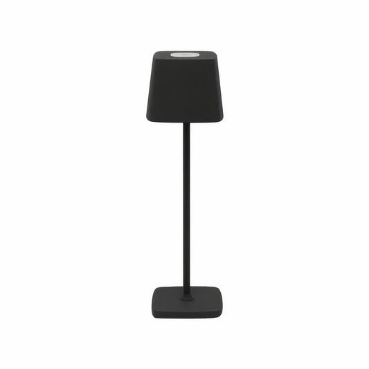 Kabellose LED-Tischlampe mit eckigem Schirm und Touch-Dimmer