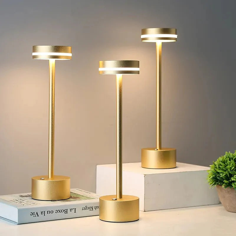 Kabellose LED-Tischlampe mit Touch & Dimmfunktion – tragbar, modern, rundes Design