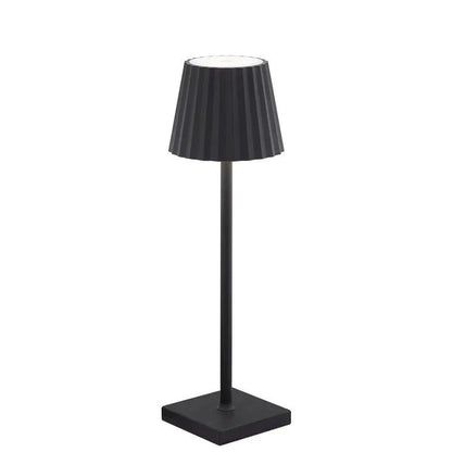 Kabellose LED-Tischlampe mit Faltenlampenschirm