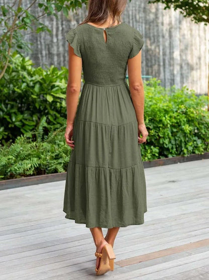 Boho Maxikleid mit Rüschenärmeln