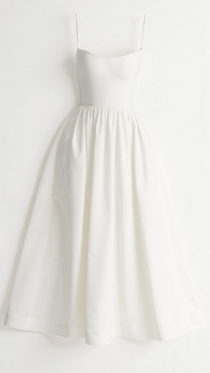 Midikleid mit Spaghettiträgern