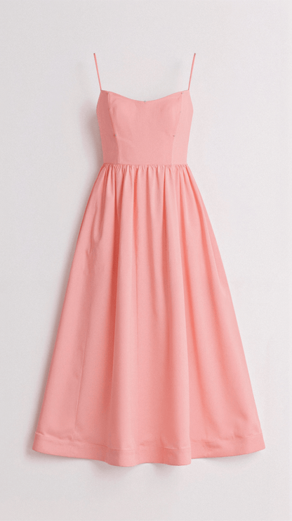 Midikleid mit Spaghettiträgern
