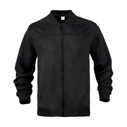 Herren Übergangsjacke Wildleder Look mit Stehkragen