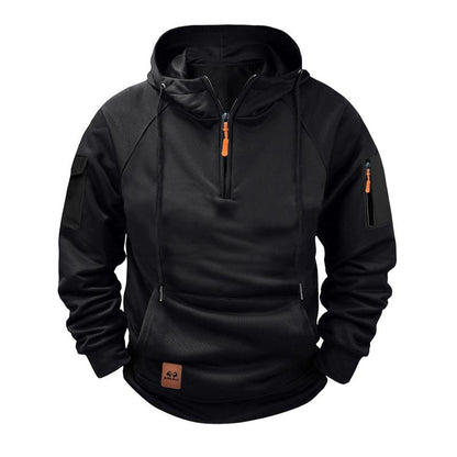 Herren Kapuzenpullover mit Reißverschluss und Raglanärmeln