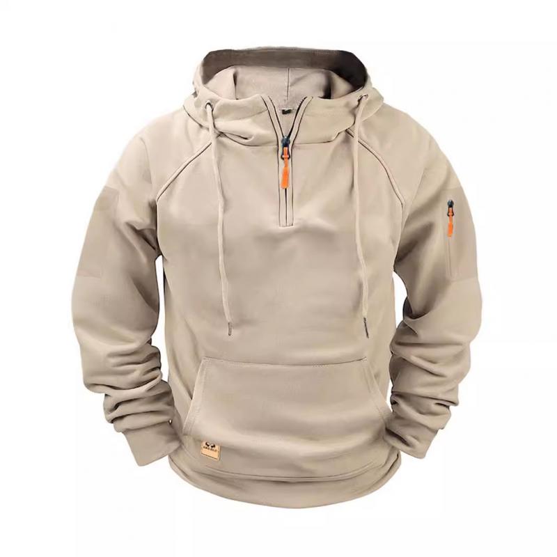 Herren Kapuzenpullover mit Reißverschluss und Raglanärmeln