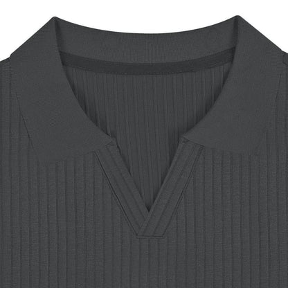 Herren Poloshirt mit Streifenmuster und Reverskragen, Kurzarm