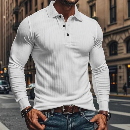 Herren Langarm Poloshirt mit Stretch-Komfort