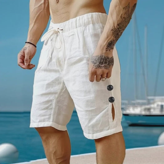 Herren Shorts aus Baumwoll-Leinenmischung
