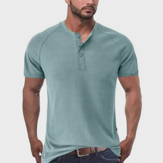 Herren Henleyshirt im Tough-Guy-Stil mit kurzen Ärmeln