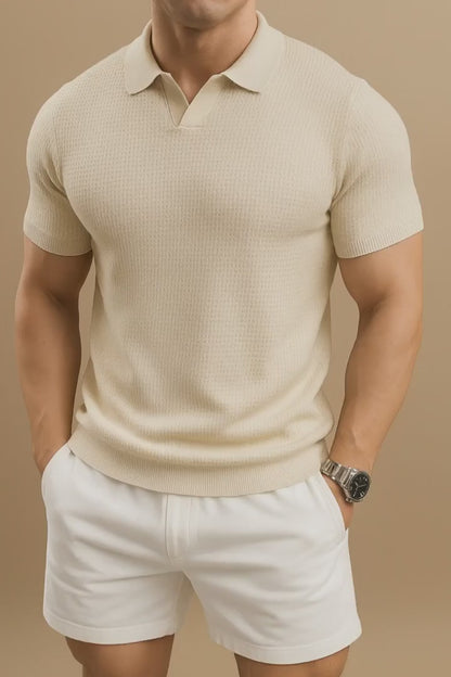 Herren Polo Shirt Strick – Smart Casual Poloshirt mit Struktur
