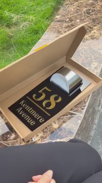 Personalisierte moderne Solar-Haustürschild