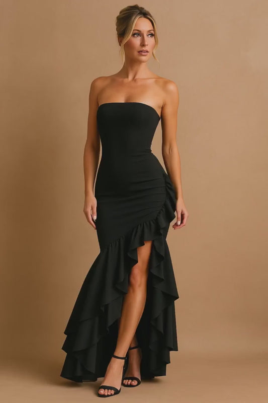 Abendkleid mit Rüschen – Figurbetontes Kleid mit Volant-Saum für Besondere Anlässe