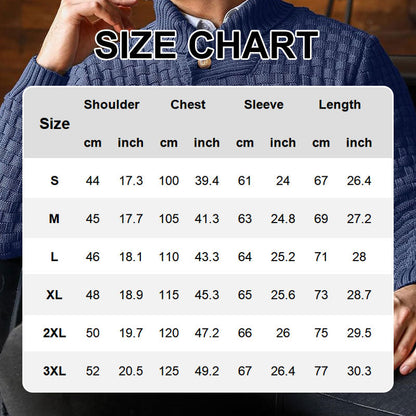 💜 LETZTER TAG DER AKTION – 50 % RABATT 💜Herren Pullover mit strukturiertem Stehkragen