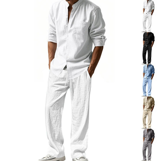 Herren Freizeit-Set – atmungsaktives Hemd & Hose – bequem, leicht & vielseitig – ideal für Sommer, Alltag & Reisen