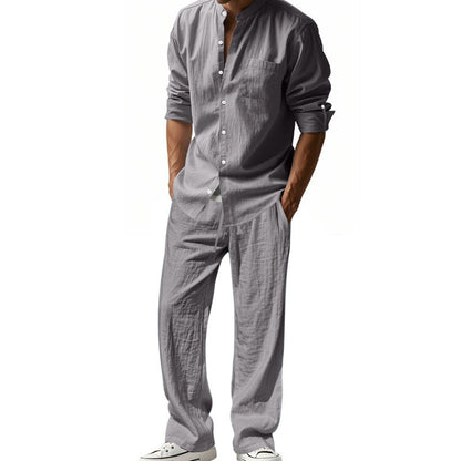 Herren Freizeit-Set – atmungsaktives Hemd & Hose – bequem, leicht & vielseitig – ideal für Sommer, Alltag & Reisen