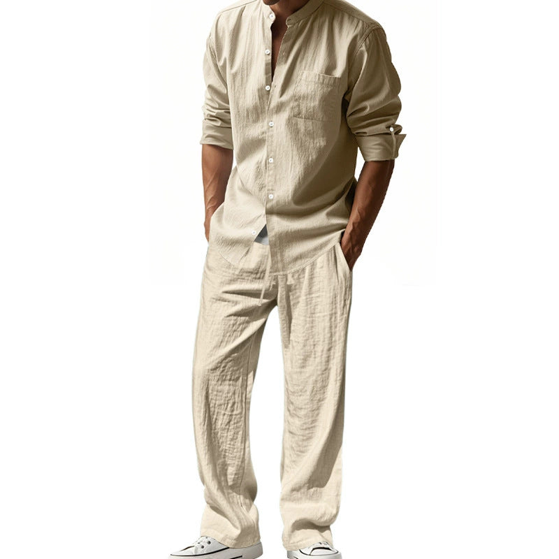 Herren Freizeit-Set – atmungsaktives Hemd & Hose – bequem, leicht & vielseitig – ideal für Sommer, Alltag & Reisen