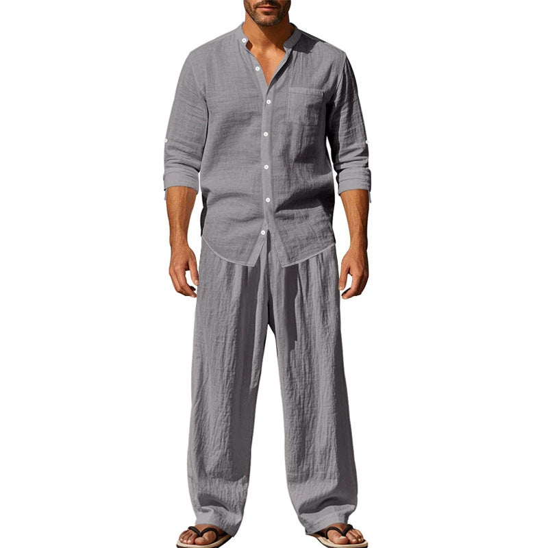 Herren Freizeit-Set – atmungsaktives Hemd & Hose – bequem, leicht & vielseitig – ideal für Sommer, Alltag & Reisen