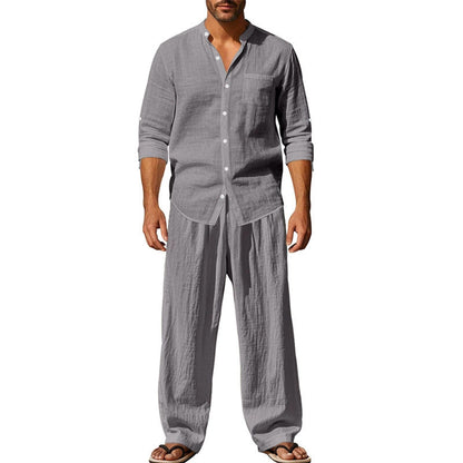 Herren Freizeit-Set – atmungsaktives Hemd & Hose – bequem, leicht & vielseitig – ideal für Sommer, Alltag & Reisen