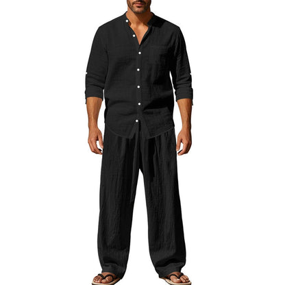 Herren Freizeit-Set – atmungsaktives Hemd & Hose – bequem, leicht & vielseitig – ideal für Sommer, Alltag & Reisen
