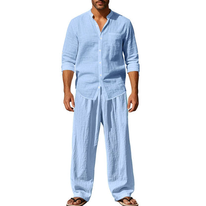 Herren Freizeit-Set – atmungsaktives Hemd & Hose – bequem, leicht & vielseitig – ideal für Sommer, Alltag & Reisen
