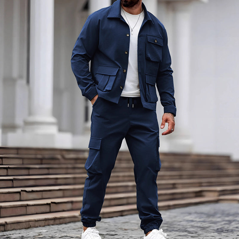 Herren-Retro-Zweiteiler (Jacke und Cargohose)【Kostenlose Lieferung】