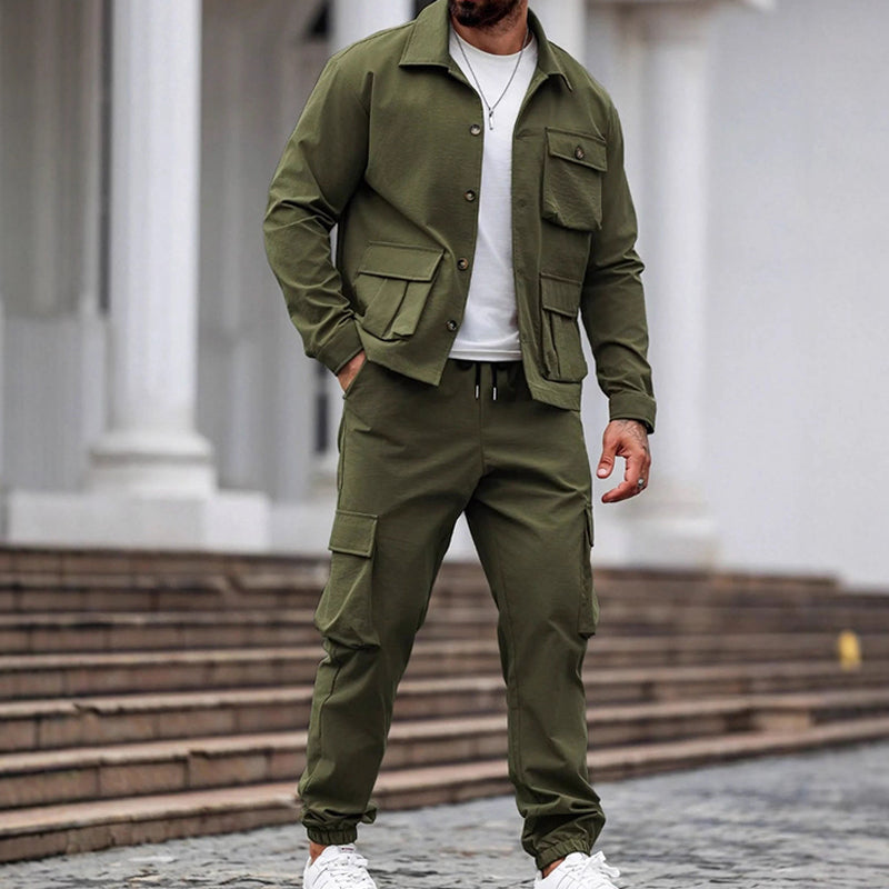 Herren-Retro-Zweiteiler (Jacke und Cargohose)【Kostenlose Lieferung】