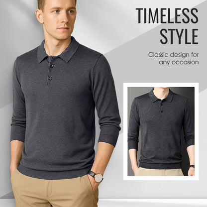 🔥Black-Friday-Mega-Angebot – 50 % Rabatt!🔥Herren Freizeit-Langarmshirt mit Kragen