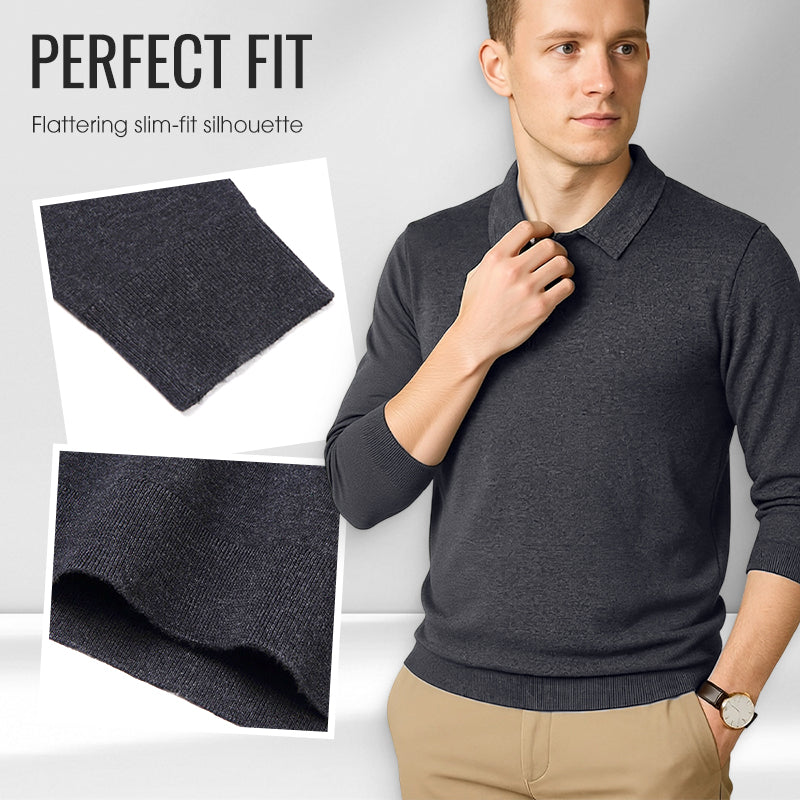 🔥Black-Friday-Mega-Angebot – 50 % Rabatt!🔥Herren Freizeit-Langarmshirt mit Kragen