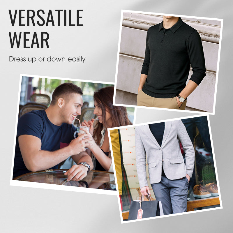 🔥Black-Friday-Mega-Angebot – 50 % Rabatt!🔥Herren Freizeit-Langarmshirt mit Kragen