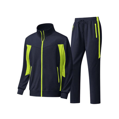 Herren-Laufjacke mit durchgehendem Reißverschluss und Hose, zweiteiliges Set