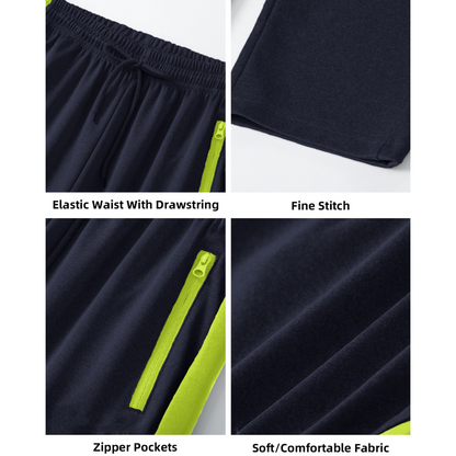 Herren-Laufjacke mit durchgehendem Reißverschluss und Hose, zweiteiliges Set