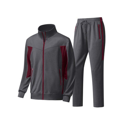 Herren-Laufjacke mit durchgehendem Reißverschluss und Hose, zweiteiliges Set