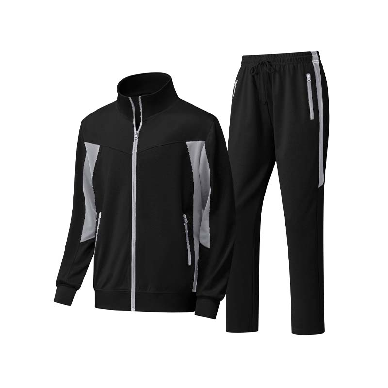 Herren-Laufjacke mit durchgehendem Reißverschluss und Hose, zweiteiliges Set