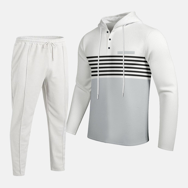 Herren-Trainingsanzug mit Kapuze und Farbblock-Design