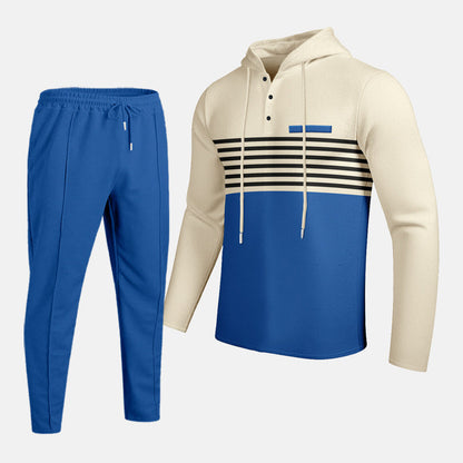 Herren-Trainingsanzug mit Kapuze und Farbblock-Design