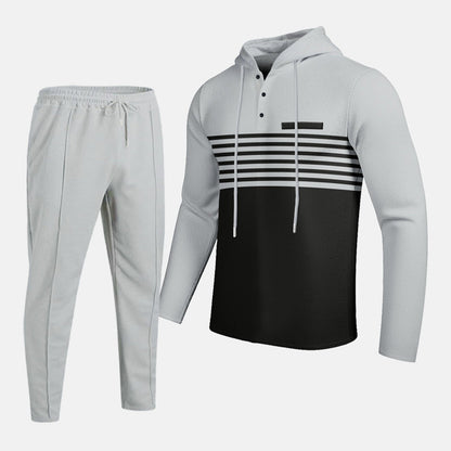 Herren-Trainingsanzug mit Kapuze und Farbblock-Design