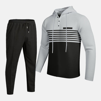 Herren-Trainingsanzug mit Kapuze und Farbblock-Design
