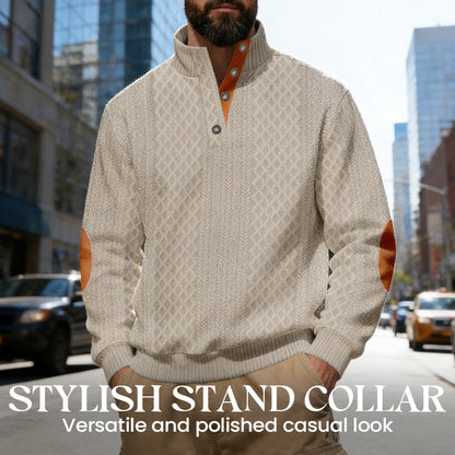 🧥✨ Perfekter Komfort-Pullover für Herren: Robust mit stylischen Ellbogenpatches, nachhaltige Wolle für jeden Tag. ❄️