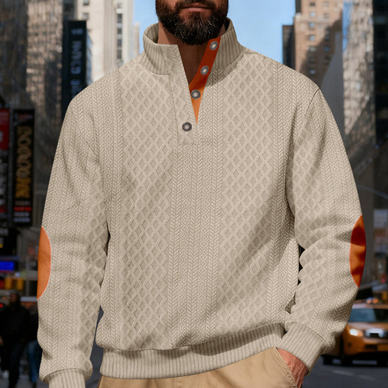 🧥✨ Perfekter Komfort-Pullover für Herren: Robust mit stylischen Ellbogenpatches, nachhaltige Wolle für jeden Tag. ❄️