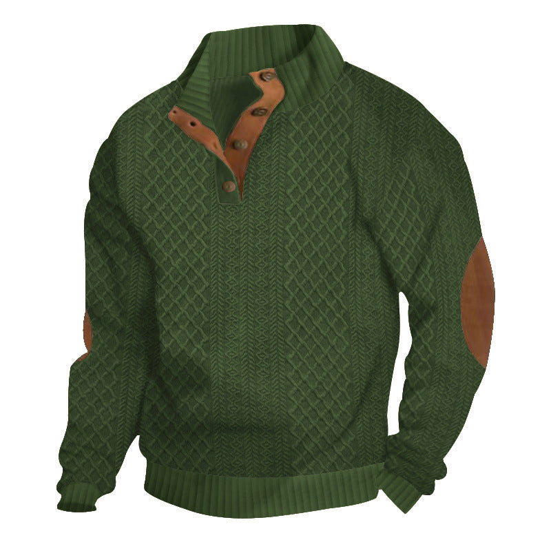 🧥✨ Perfekter Komfort-Pullover für Herren: Robust mit stylischen Ellbogenpatches, nachhaltige Wolle für jeden Tag. ❄️