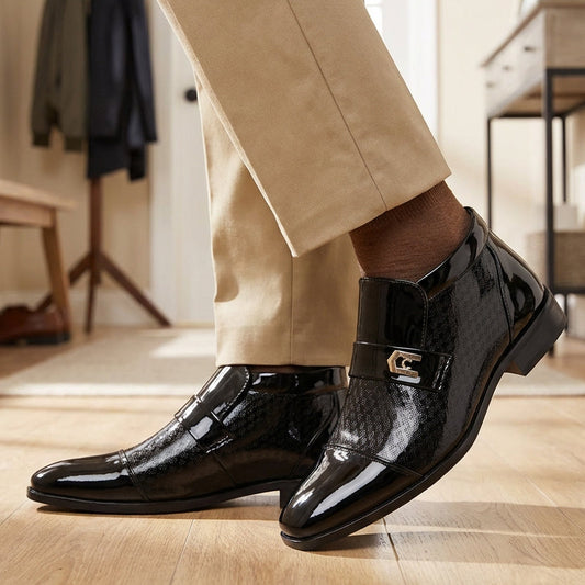 Elegante glänzende PU-Lederschuhe für Herren