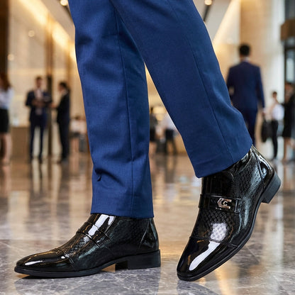 Elegante glänzende PU-Lederschuhe für Herren