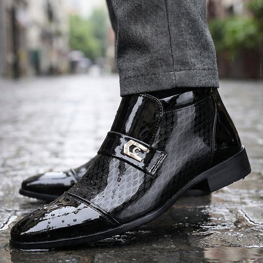 Elegante glänzende PU-Lederschuhe für Herren